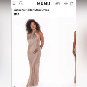 Show Me Your MuMu Halter Maxi Dress in Tan